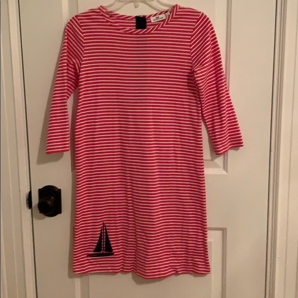 Cute pink and white dress Vineyard Vines size 14